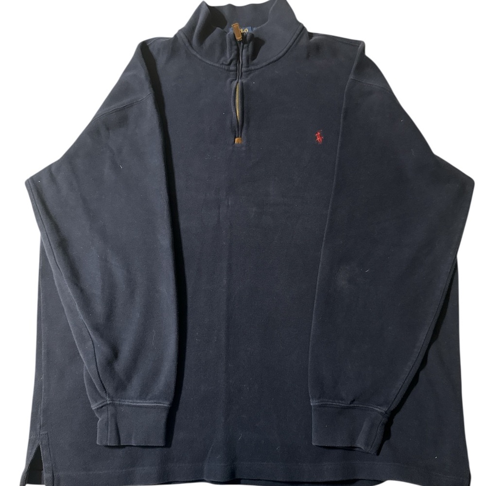 Men’s Polo Navy Quarter Zip Pullover